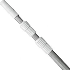 Telescoping 12 FT Aluminum Pool Pole - Heavy Duty 3-Piece Adjustable Design