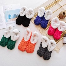Women Thermal Slipper Socks Leg Warmer Thick Warm Fleece Non Slip Winter HomeNew
