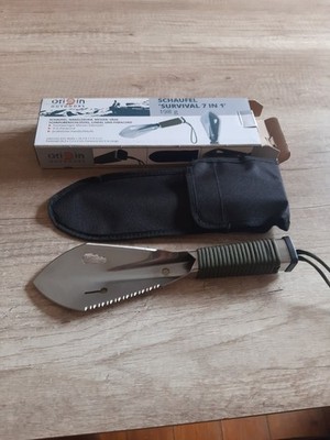 Origin Outdoors Survival 7 in 1 Handschaufel Paracord Edelstahl 420 mit Säge