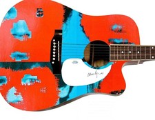 David Byrne of The Talking Heads Signed Custom Graphics 1/1 Guitar ACOA