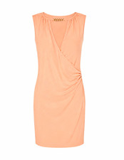 SHEIN Pink Solid V-Neck Sleeveless Bodycon Sheath Knee Dress Chain S