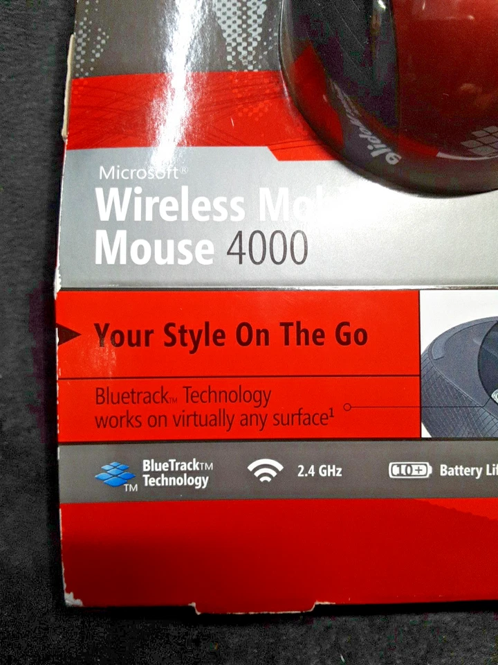 Microsoft Mobile Wireless Mouse 4000 Blue Track NEW FACTORY SEALED - Image 2 of 4