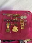 Vintage Ww2 U.S. Military Pins & Medals Lot USMC EGA, Ribbon Bars, Unit Insignia