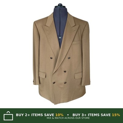 SOR Zweireiher Kaschmir Blazer Sakko Braun Herren 58 UK48 Loro Piana Vintage
