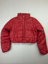 Ambiance Outerwear Womens Red Faux Leather Cr...