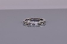Sterling Silver 2.5mm Cubic Zirconia Eternity Stackable Band Ring 925 Sz: 6.5