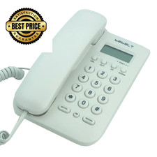 Corded Basic Landline Phone, TelPal FSK/DTMF Simple Caller ID Telephone white