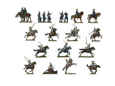 Zinnfiguren 30mm Preußische Kavallerie Napoleonische Flatsoldaten Konvolut Pro Painted