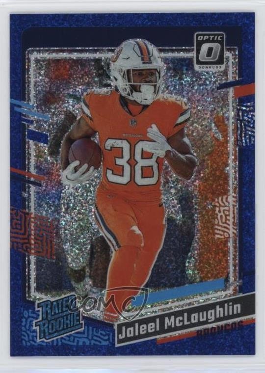 2023 Donruss Optic Rated Blue Glitter Prizm Jaleel McLaughlin #232 Rookie RC 0a6