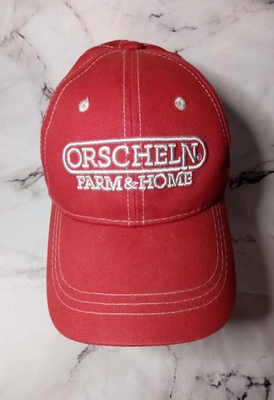 #ad Orscheln Farm amp; Home Red Strapback Baseball Cap One Size Adjustable Outdoor Cap $9.99