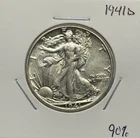 1941 D Walking Liberty Half Dollar, 90% Silver, Nice, Low Mintage! 🔥