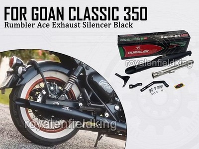 Für Royal Enfield Goan Classic 350 Red Rooster S S Auspuff Schalldämpfer Schwarz