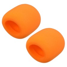2PCS Thicken Sponge Foam Mic Cover Handheld Microphone Windscreen Orange for KTV