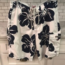 Abercrombie  Fitch Vintage Y2K Board Shorts Mens Large Floral Lined Cargo Swim