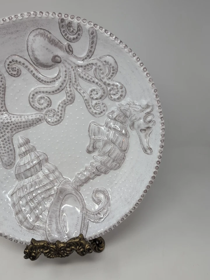 Tazón grande para servir Sigrid Olsen diseño pulpo, caballito de mar, estrella de mar y concha Foto 4 de 4