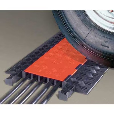 Cable Protector, 1-7/8 in H, 36 in L, 19-3/4 in W, 5 Channel, Polyurethane,