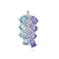 Cavill SilberanhäNger 925 Sterling Tansanit Zirkon Oval Blattform