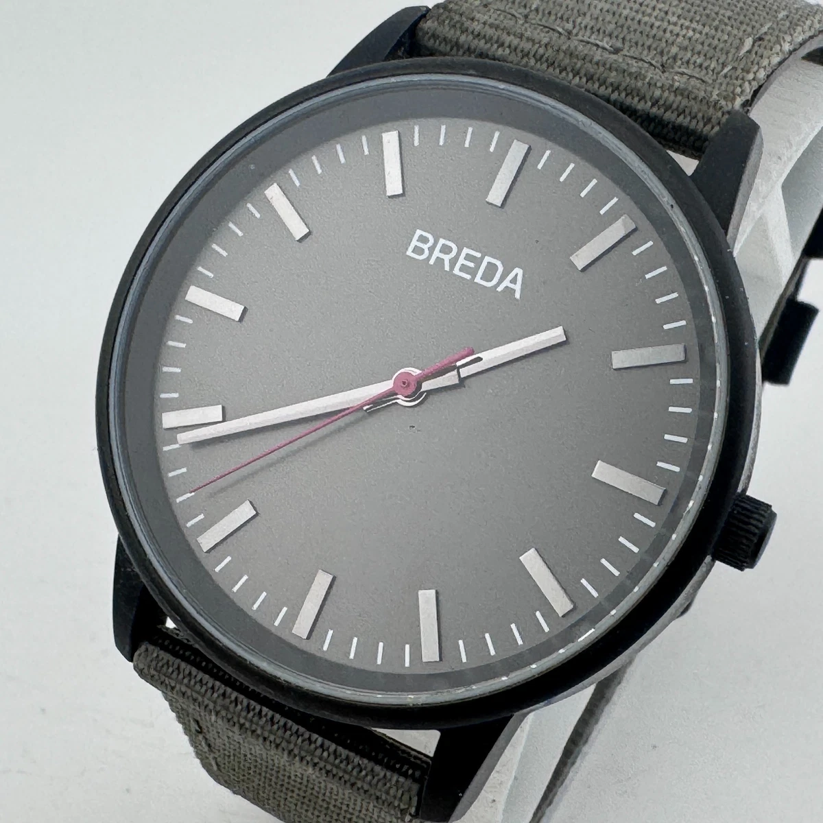 Breda Men\'s Watch Minimalist Canvas Strap Breda Tank Brown Genuine Leather Green Dial Unisex 27x35mm  main image 3