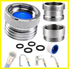 Faucet Adapter with Aerator, Sink Faucet to Garden Hose Adapter, Chrome Brass...