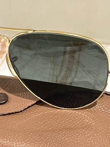 Ray Ban Bausch & Lomb USA Aviator tono oro verde grigio lenti G15 62-14 + custodia - Foto 4 di 22