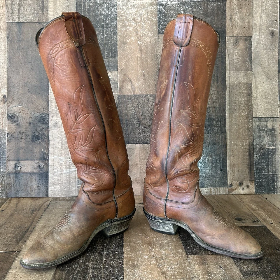 Botas de caubói masculinas Olathe 6009 vintage altas Buckaroo 9,5 D - Imagem 2 de 4