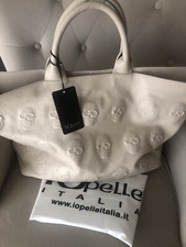 Io Pelle Italia  3d  Skull Tote  Bag Nwt  Mousse Latte