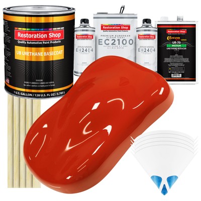 Monza Red Automotive Paint Urethane Basecoat Gallon Kit & European Clear Coat