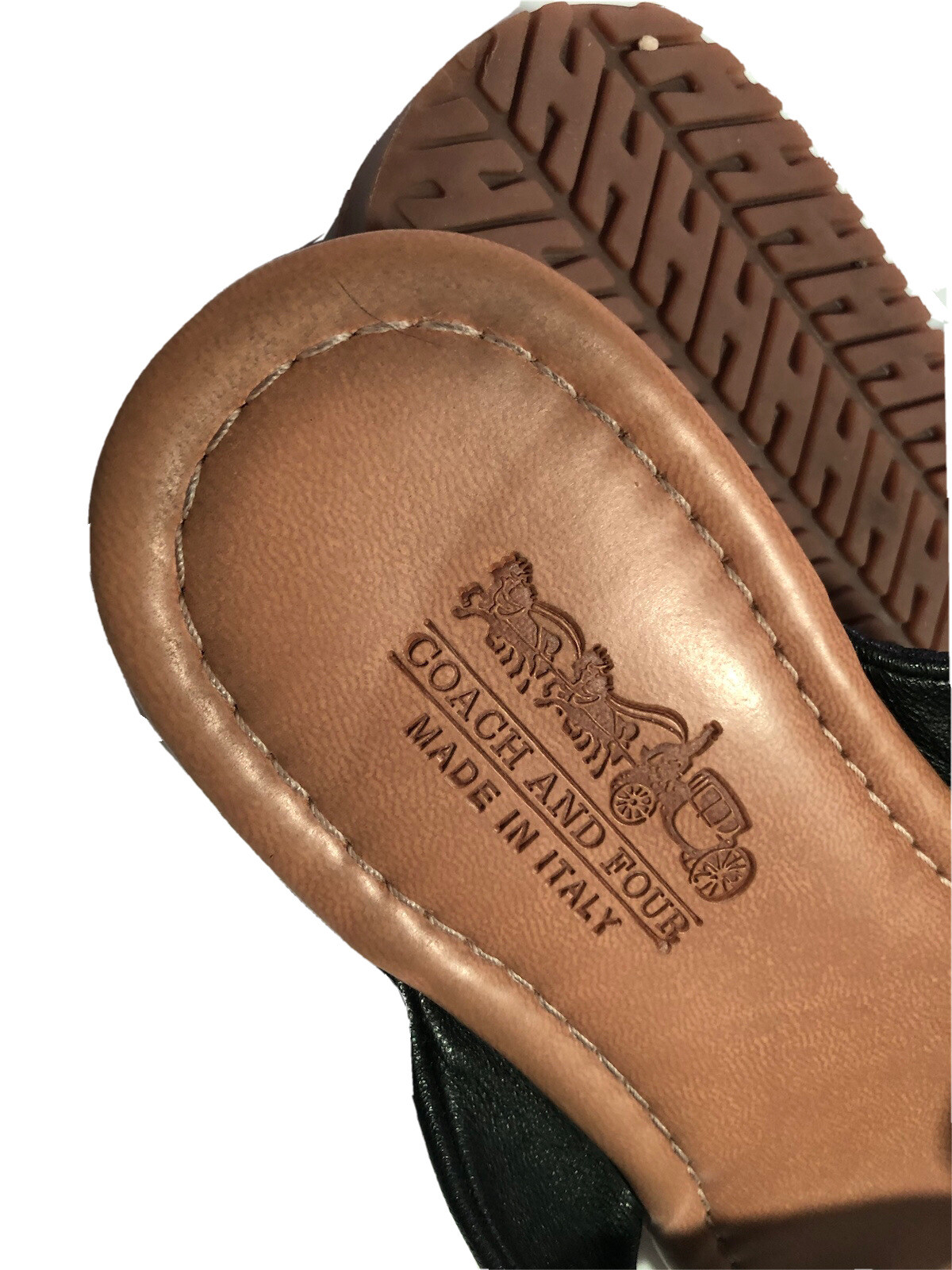 Coach Made in Italy Leather Strappy Thong Sandals Siz… Gem