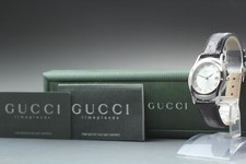 "NEAR MINT+++ w/ Box" Gucci Silver 5500M Date Roman Quartz Men's Watch JAPAN