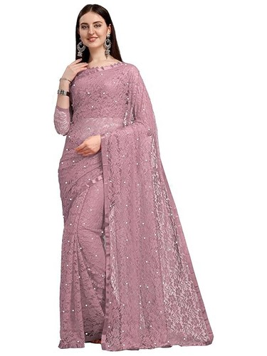 Women's Net Saree Stone Work Designed Saree Beautiful Party wear Look Saree - Picture 8 of 82