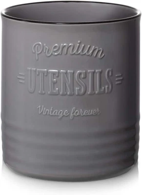 7.2″ Large Ceramic Kitchen Utensil Holder for Countertop Farmhouse Utensil Crock