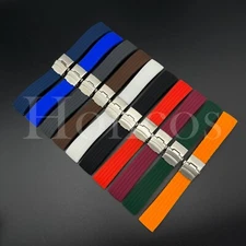 18 MM Color Silicone Rubber Watch Band Strap Deployment Clasp Fits for Tudor New