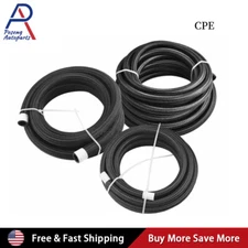 AN4/AN6/AN8/AN10/AN12 Fuel Hose Oil Gas Line Nylon Stainless Steel Braided NEW