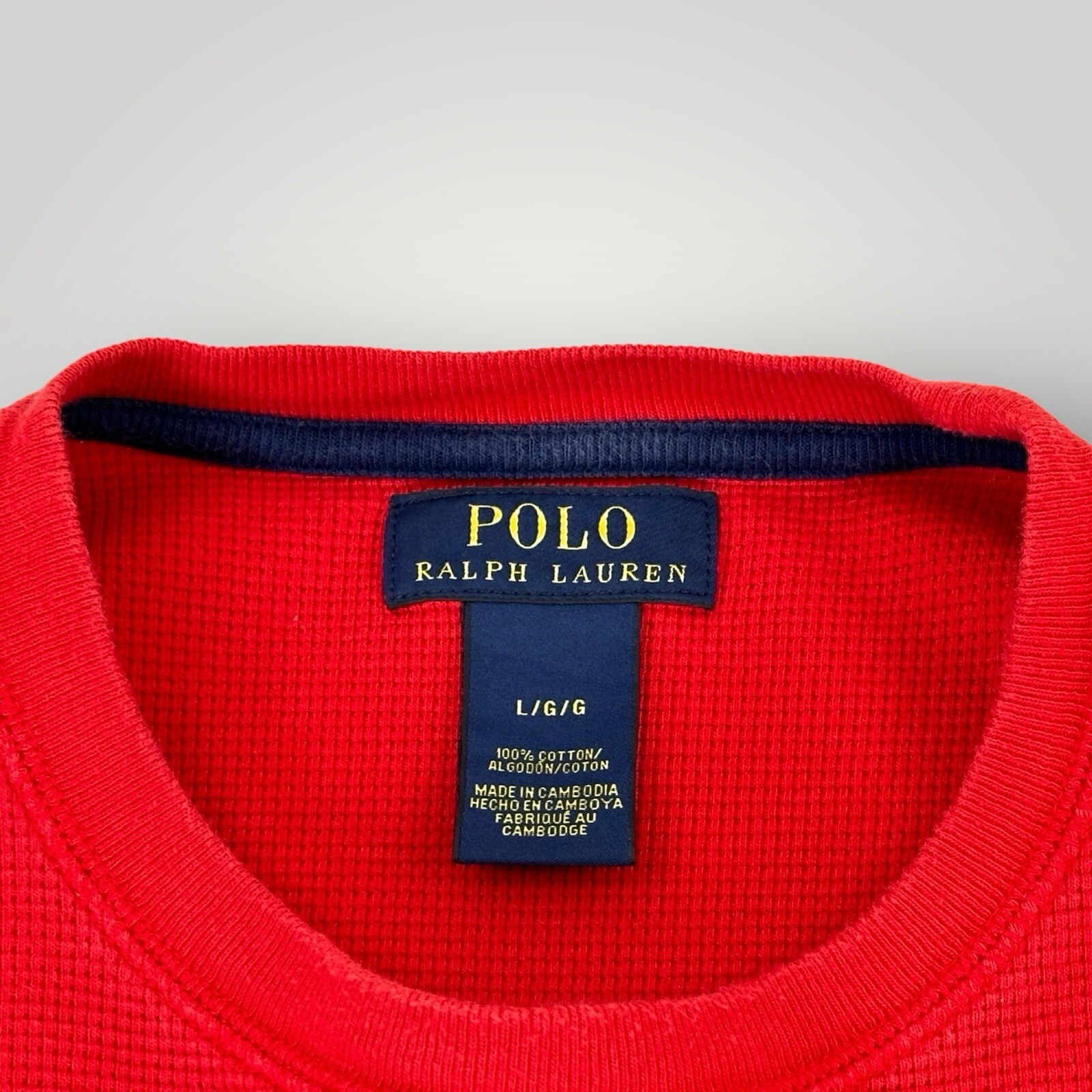 Polo Ralph Lauren T Shirt Uomo L Rossa con Blu Pony Maglia Cotone Termico Corto Slve
