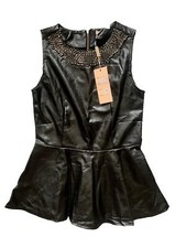 Stunning Cherry Koko size M sleeveless PU top .