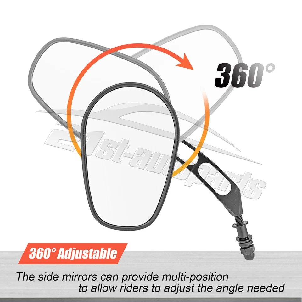 Pair Rearview Mirrors For Harley Touring Electra Road Street Glide Special FLHX - Изображение 3 из 4