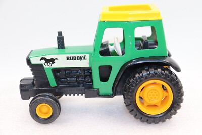 1982 BUDDY L TRACTOR Toy Green/Yellow Pressed Steel