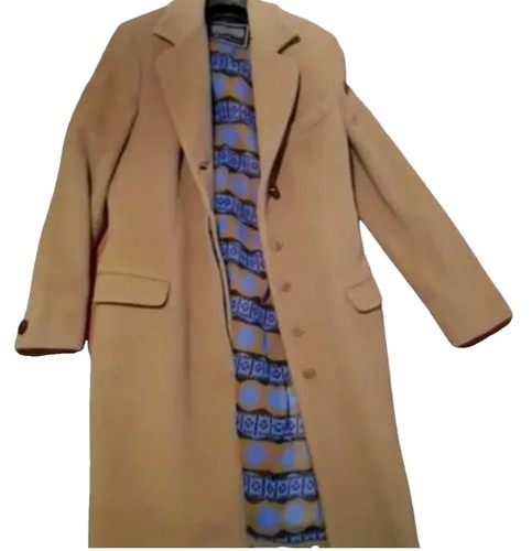 CELINE Long Coat L 93cm Length 90% Camel Leather Beige | eBay