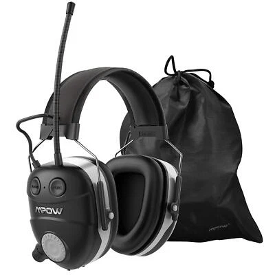 Mpow AM/FM Radio Ear Hearing Protection with Bluetooth NRR 29dB Safety Ear Muffs