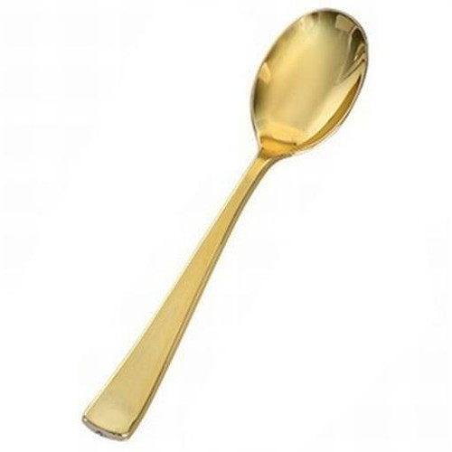 Formal or Wedding Golden Gold Secrets Plastic Spoons 25 Pack Gold Tableware