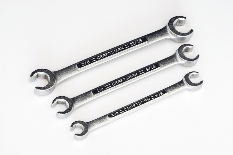 CRAFTSMAN SAE/Inch Six Point Flare Nut Wrench Three (3) Piece Set - USA Made