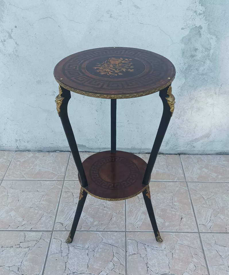 Sellette Napoléon III en marqueterie de bois précieux - Photo 2/4