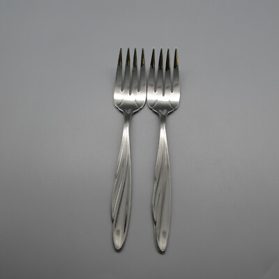 Oneida Community Stainless SHORELINE Large  SERVING  Forks - Set of Two New