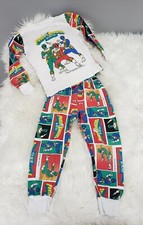 Vtg 90s Power Rangers Zeo RARE Shirt Pajamas SweatPants Set Youth 6-7 Saban 1996