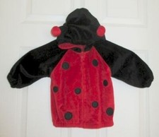 Toddler Ladybug Costume 12 Mo Zip-Front Hooded Jacket W/ Wings Halloween DressUp