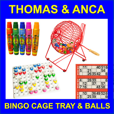 Bingo Käfig Maschinentablett & Bälle kostenlos 15ml Bingo Tupfer oder Bingo Tickets 
