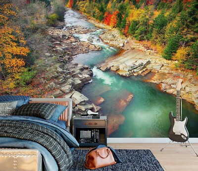 3D Herbst Wald M1688 Tapete Wandbild Selbstklebend Abnehmbare Aufkleber Romy