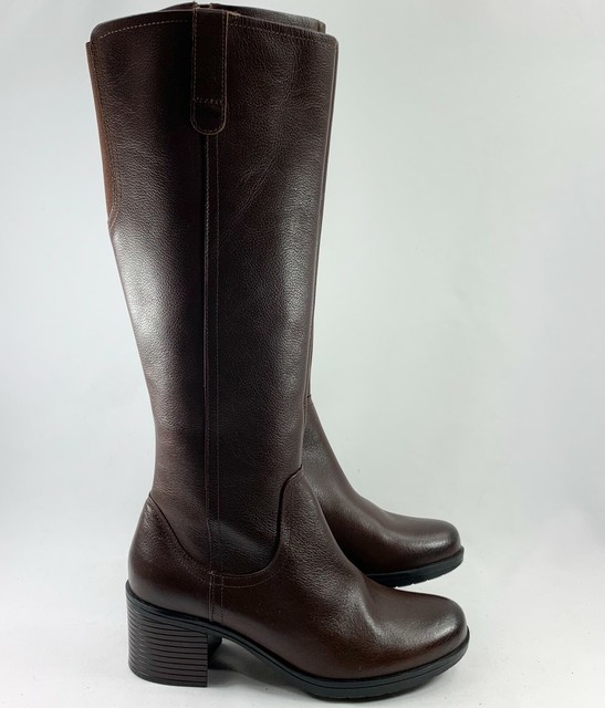 clarks tall leather boots