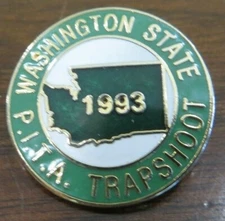 WASHINGTON STATE P.I.T.A.1993 ENAMEL AWARD SHOOTING TRAP ASSOCIATION PIN