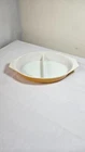 Vintage orange Pyrex divided 1qt casserole dish